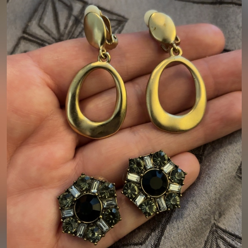 Vintage Earrings Gold & Sparkly
